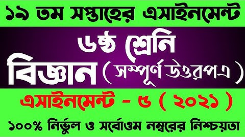 Class 6 Assignment 19th week। Class 6 Biggan Assignment। ষষ্ঠ শ্রেনির ১৯ সপ্তাহের বিজ্ঞান এসাইনমেন্ট