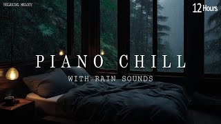 12 Hours Relaxing Sleep Music with Rain Sounds on the Windows | Sleep Better with Soothing Rain