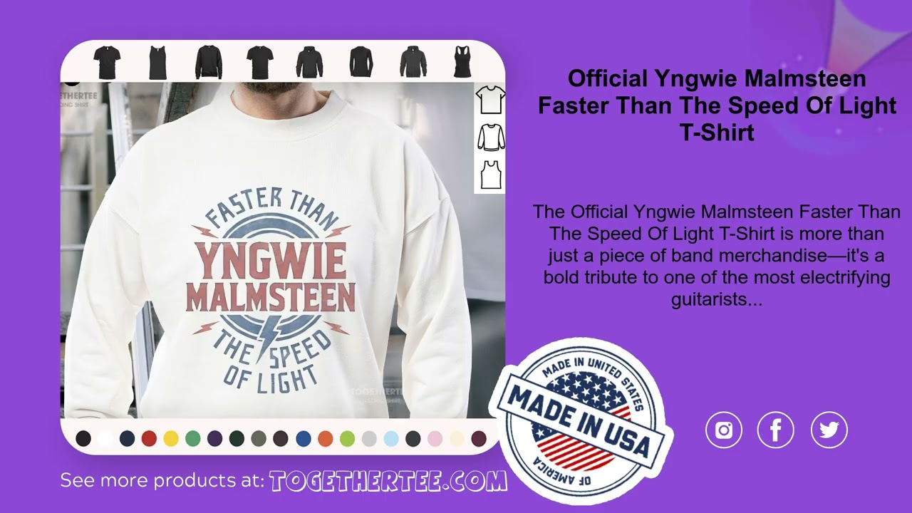 Official Yngwie Malmsteen Faster Than The Speed Of Light T-Shirt