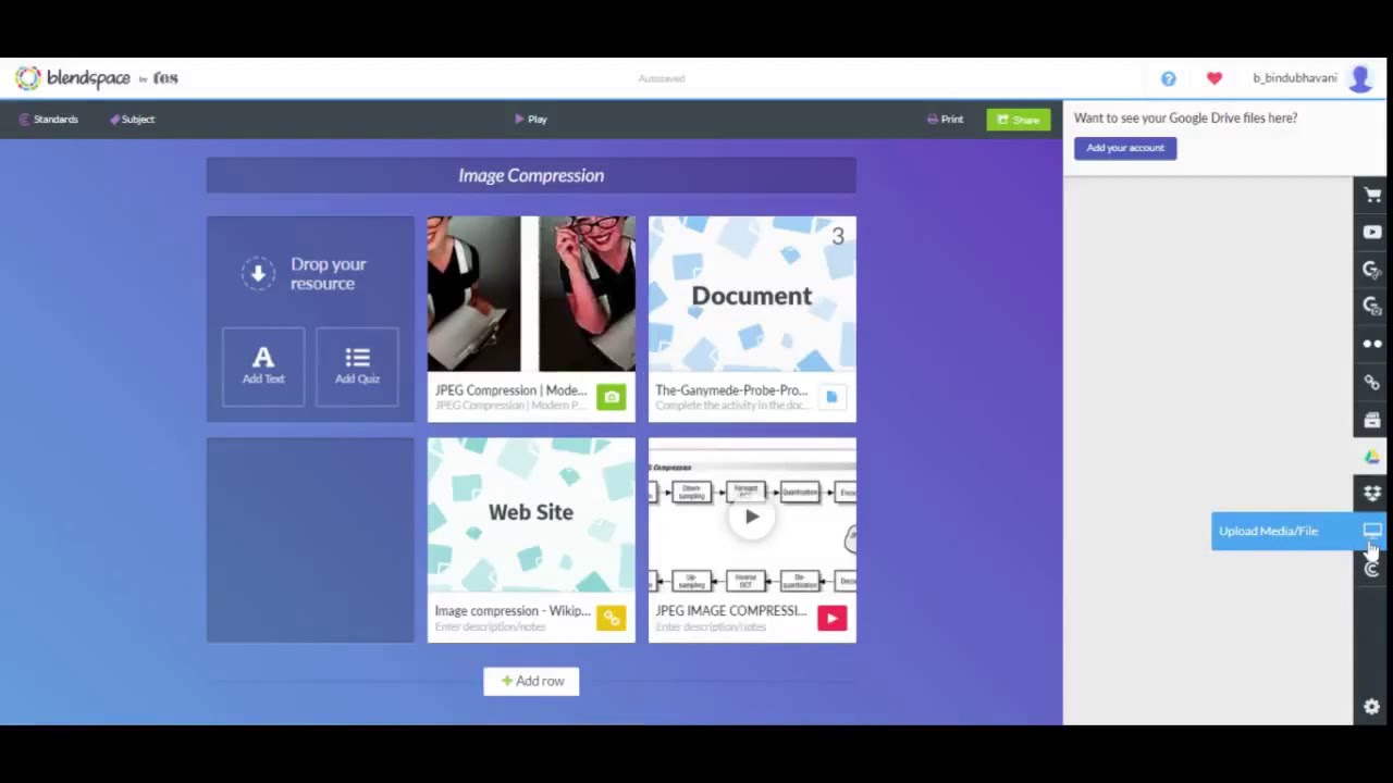 Sharing study materials using Tes Teach with Blendspace