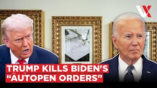Trump Erases crooked Bidens Legacy Moves To Cancel 92 Of Orders Signed By Autopen  Vertex