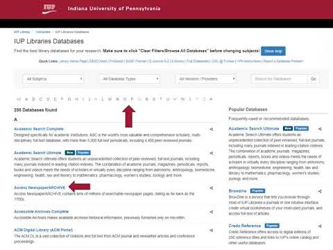 IUP Library Databases