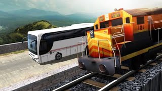 Train vs Bus Racing 🏎️ Simulator Android Game|Race Train  super cool Double Decker Simulation Buses screenshot 2