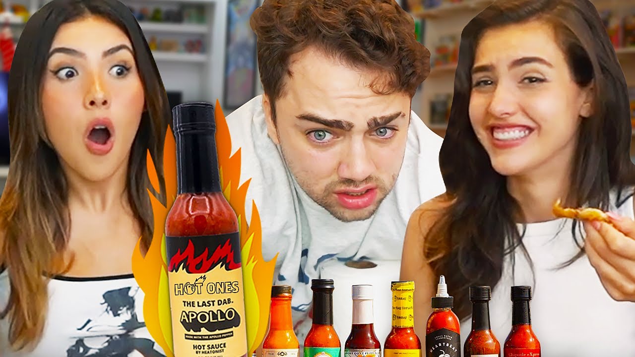 Sisters Expose My DMs Whilst Eating Spicy Wings... (Hot Ones Challenge)