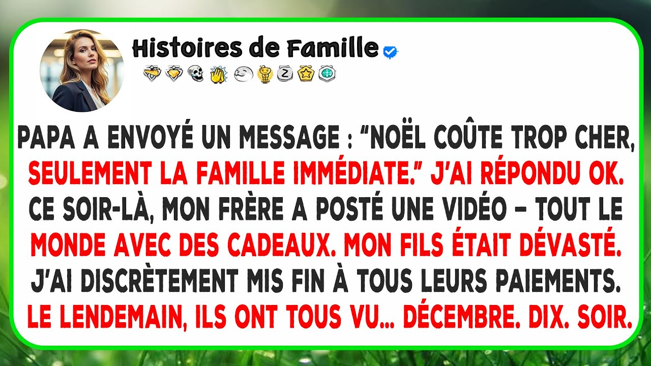 Mon père disait que Noël coûtait trop cher. Je payais ses factures depuis cinq ans.