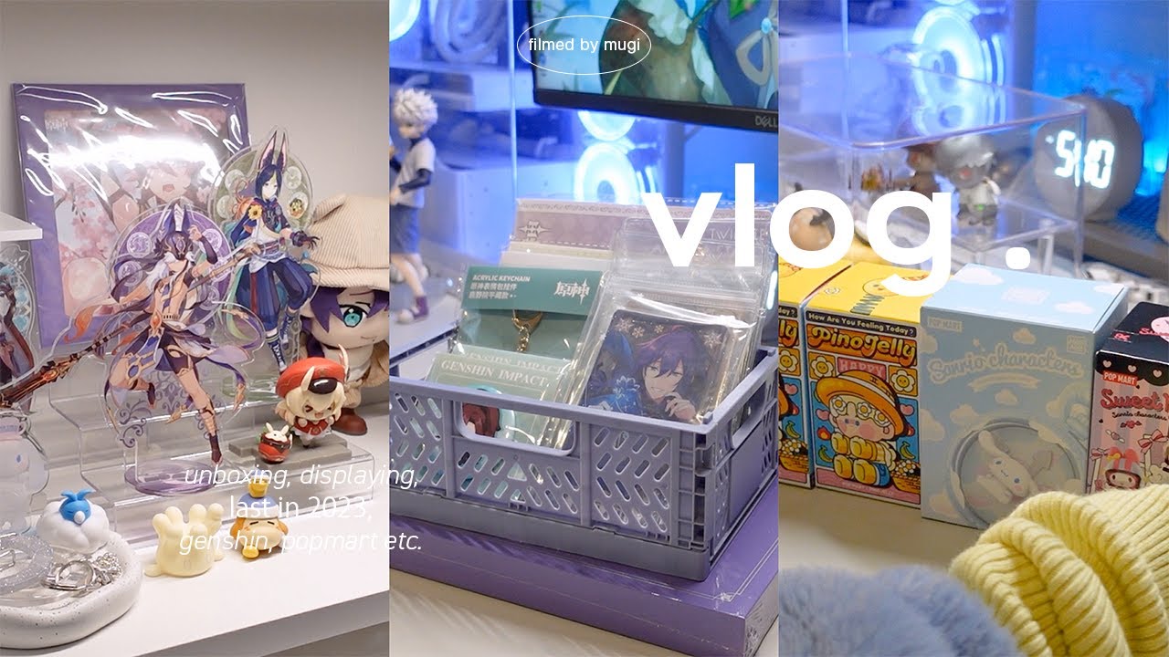 vlog . 2023年ラスト 🐻⛸アニメイト購入品とpopmart開封して締めくくる┊原神グッズ,スメールアクスタ,あんスタ,pinojelly,サンリオ,グッズディスプレイ etc. (ENG