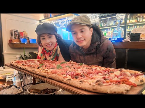 Những đứa con & cháu ngoại,cháu nội đãi NS Lệ Thủy bánh Pizza Ý khổng lồ dài cả mét ở xứ Úc Châu