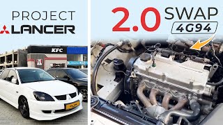 Swapping 2000CC Engine In My Lancer | 4G94 Swap In Project Lancer | 4G15 to 4G94 Conversion Lancer 2003 Mitsubishi Lancer Engine Swap
