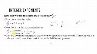 B1.2 - Integer Exponents