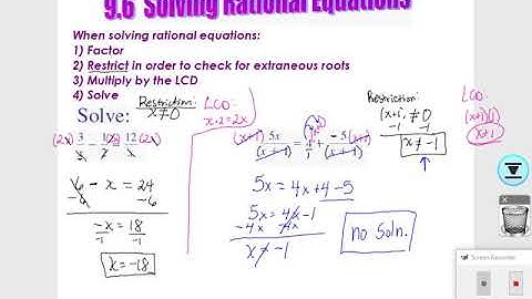 9 6  Solving Rational Equations