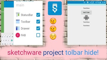 How to hide tolbar/actionbar in sketchware project.