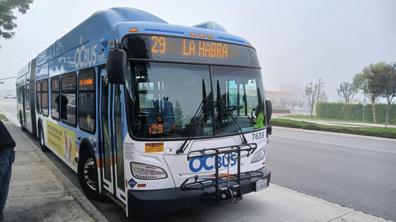 Last Day Of Route 29 to Beach & La Habra. OCTA 2016 New Flyer XN60 #7635