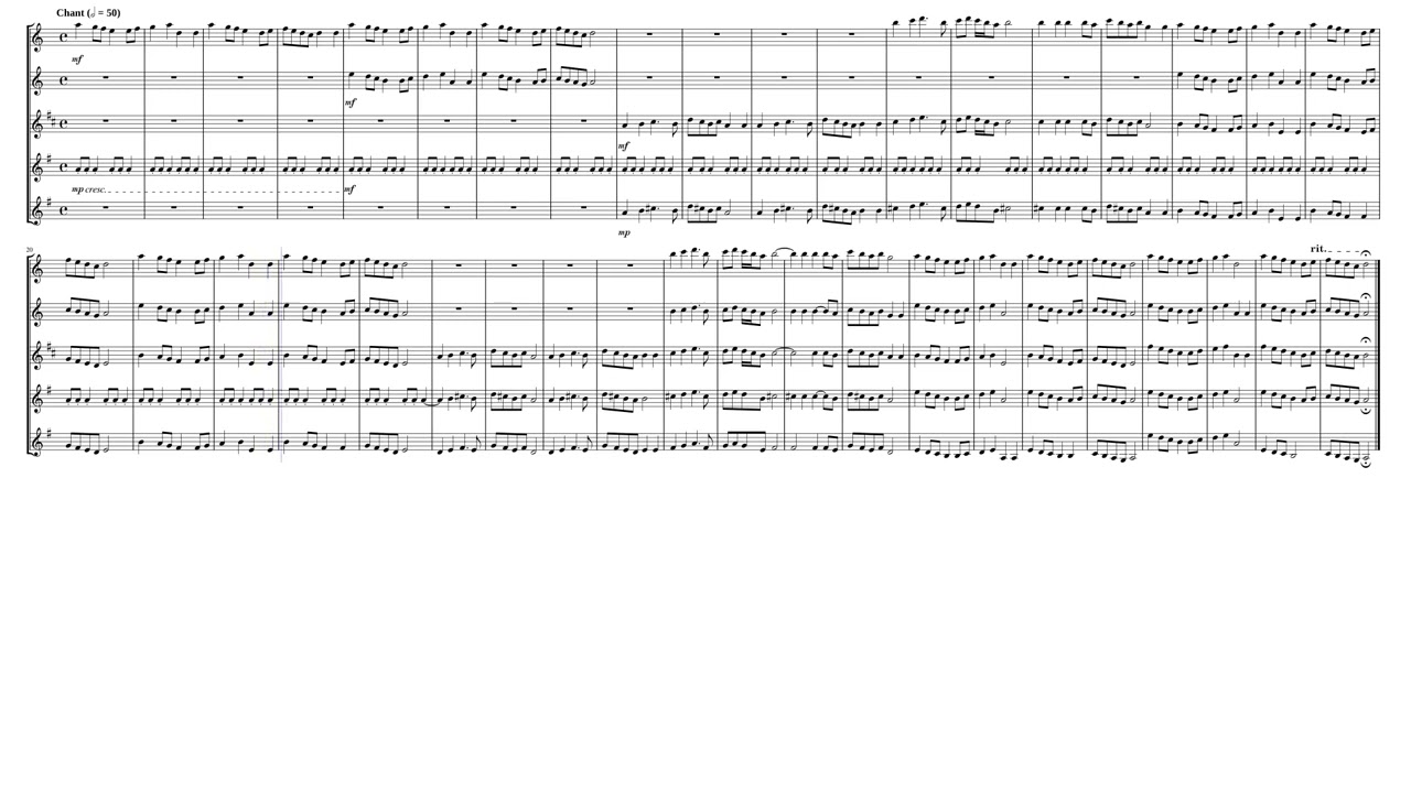 "Santa Maria Strella Do Dia" (No 100) for Wind Quintet