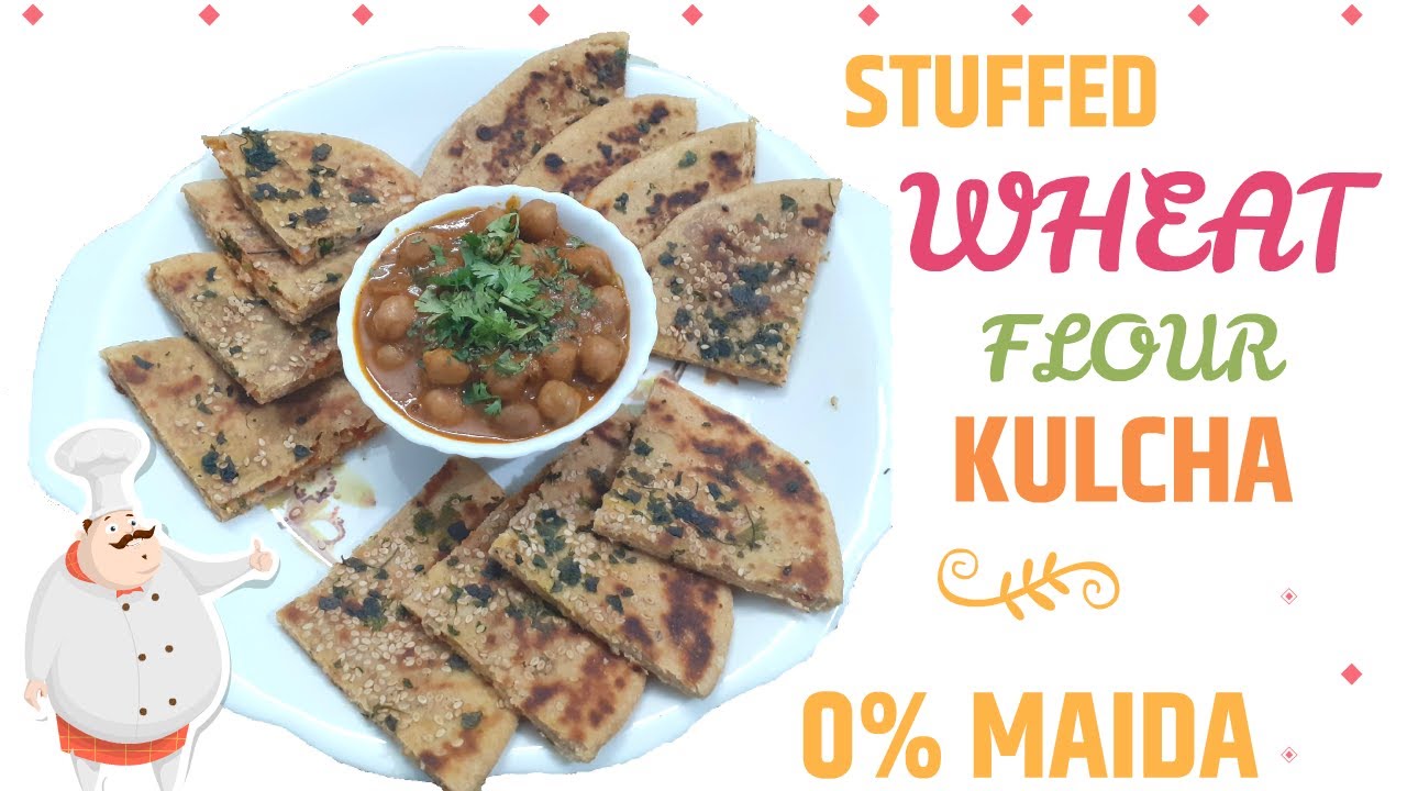 Stuffed Wheat Flour Kulcha recipe tawa Garlic Kulcha Cheese Kulcha