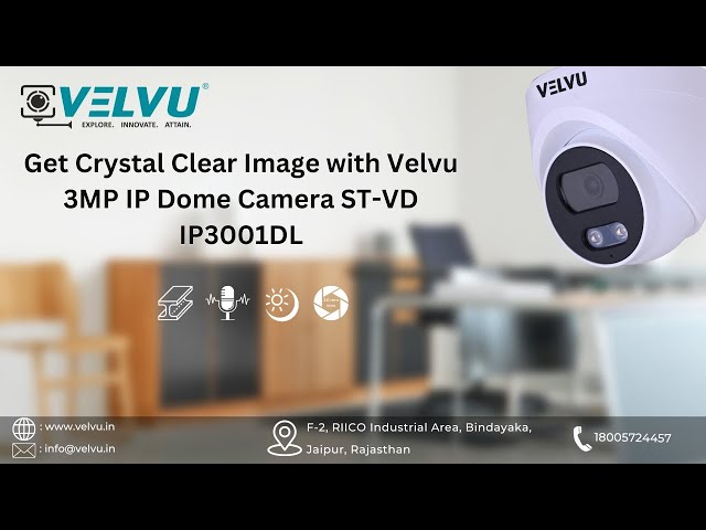 Get Crystal Clear Image with Velvu 3MP IP Dome Camera ST-VD IP3001DL #velvu #cameraquality #footage class=