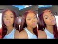 CHERRY RED WATERCOLOR | 5x5 CLOSURE INSTALL | AliGrace Hair | KEYLANI DIANE