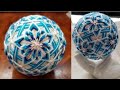 DIY Temari Ball "Blue Snow" Tutorial 手鞠球蓝色的雪教程