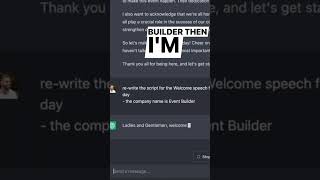 How to use CHATGPT to write scripts for your event