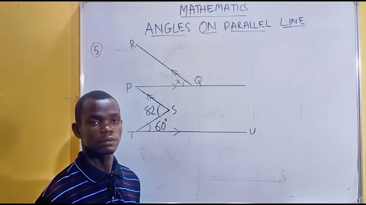 Angles on a parallel line (Finding the missing angle) question 5 - YouTube