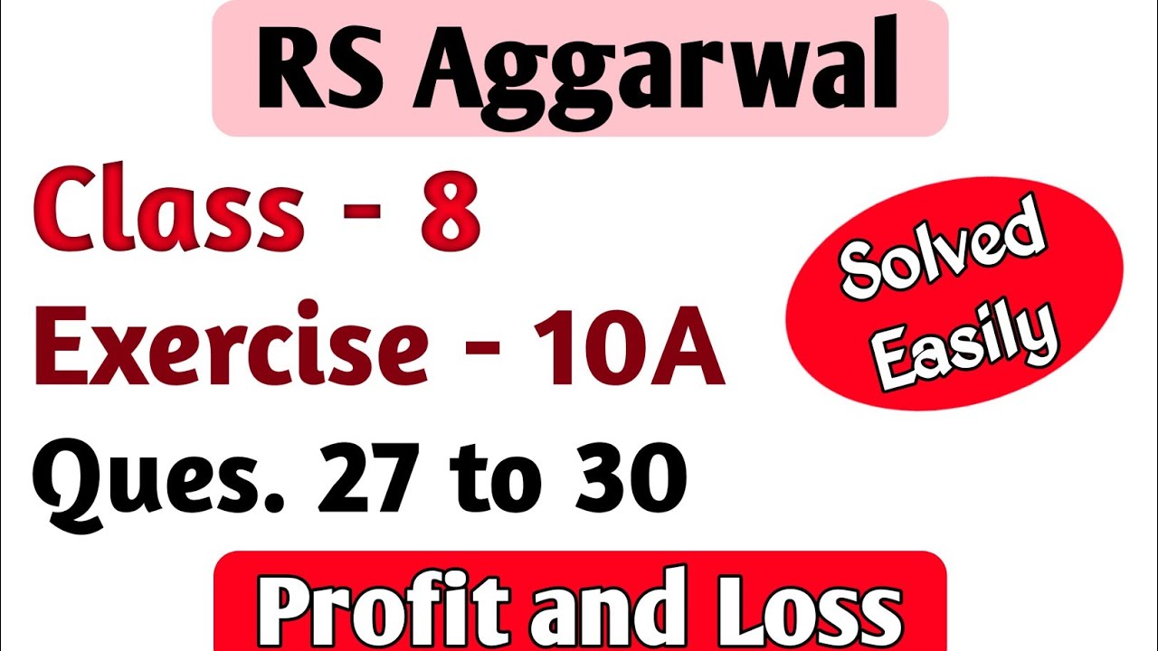 RS Aggarwal Class 8 Exercise 10A Question Number 27 28 29 and 30 ...