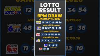 9pm PCSO Lotto Result Today 6/58, 6/49, 6/42, 6D, 3D, 2D | January 6, 2026 #lotto