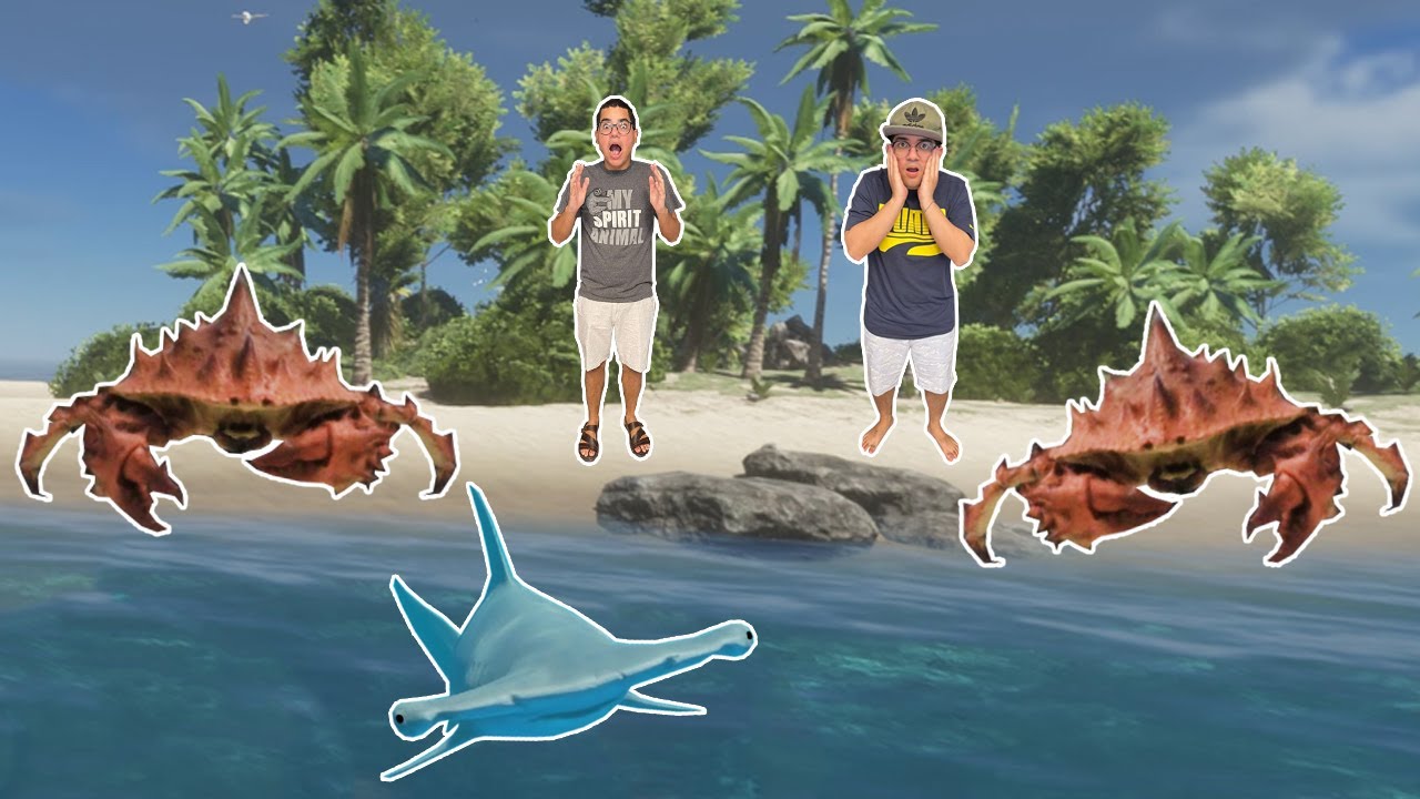 TENTE SOBREVIVER UM DIA NA ILHA CERCADA POR ANIMAIS AQUÁTICOS SELVAGENS!!! - Stranded Deep