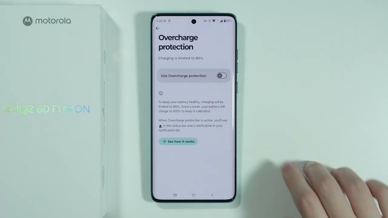 Motorola Edge 60 Fusion: How to Turn ON/OFF Overcharge Protection (Limit Battery Charging to 80%)