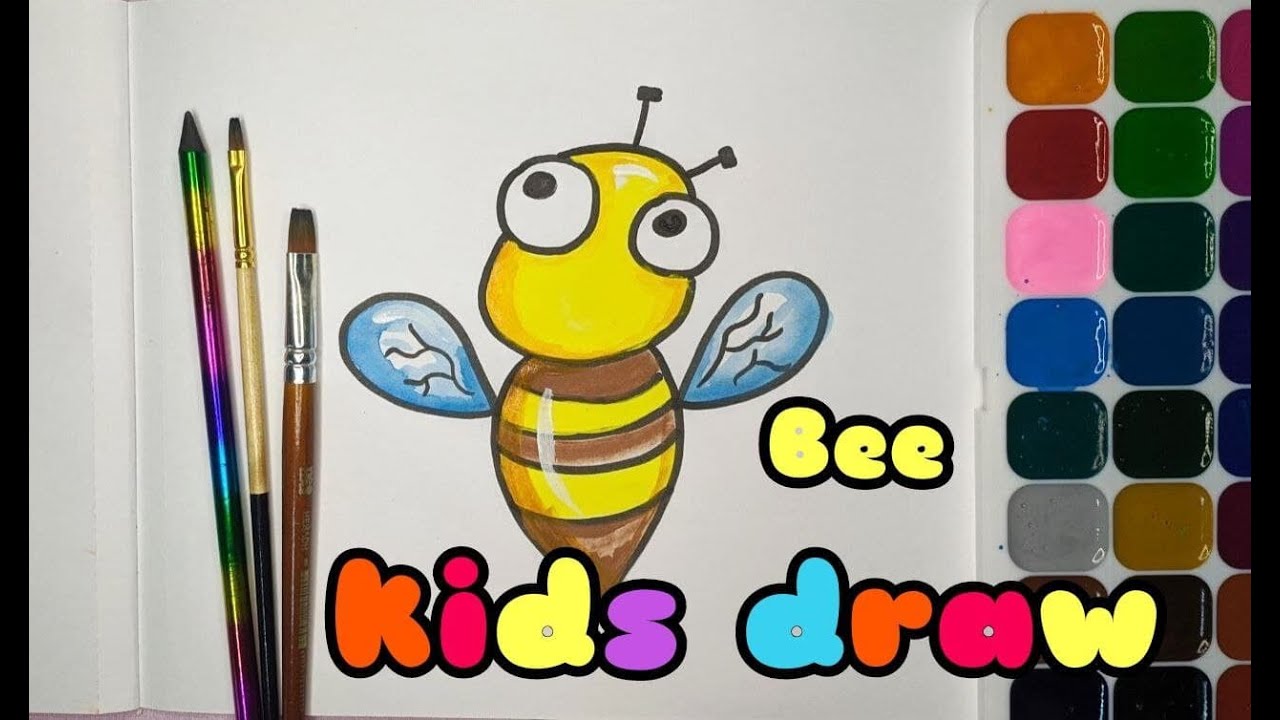 How To Draw a Cute Bee For Kids in 2 Minutes | Easy Drawing | Kids Draw ...