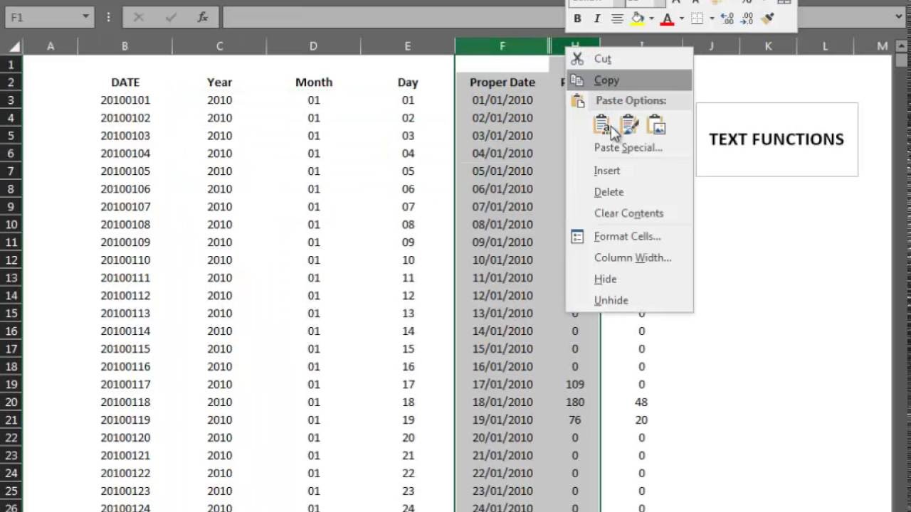 Excel 2016 V16 Convert Date Format From Yyyymmdd To Dd Mm Yyyy Youtube