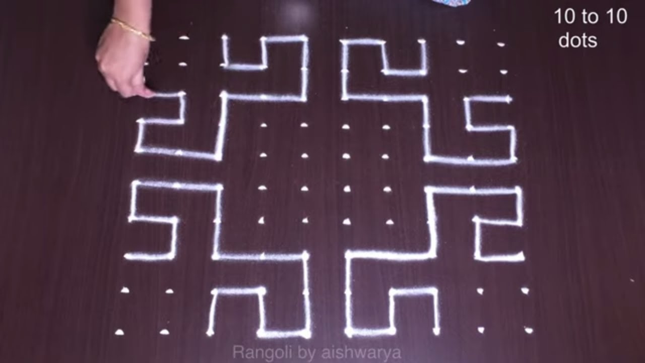 10 Dots Muggulu Kolam Patterns