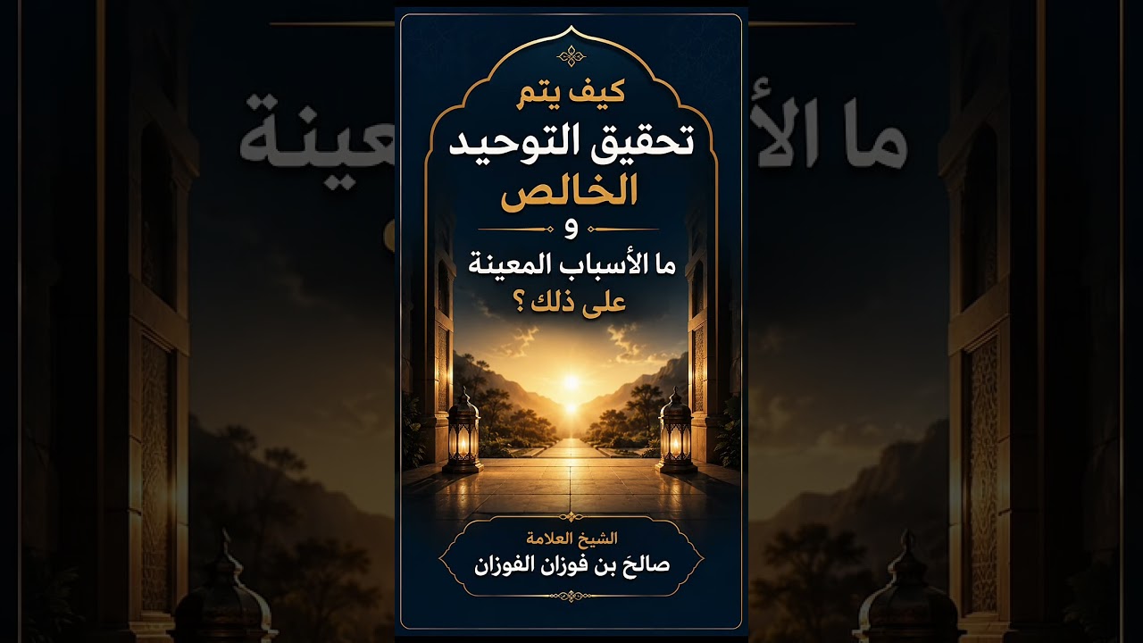 كيف يتم تحقيق التوحيد الخالص ومالاسباب المعينة على ذلك ؟ الشيخ العلامة صالح بن فوزان الفوزان .