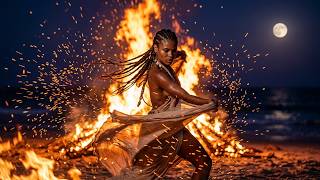 🔥 African Tribal Fire Dance | Ancient Bonfire Festival • Deep Tribal Drums • Ocean Night Ritual