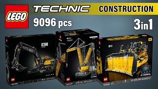 Top 3 Biggest CONSTRUCTION sets Released by LEGO Technic (3in1)[9096 pcs] Building Instructions