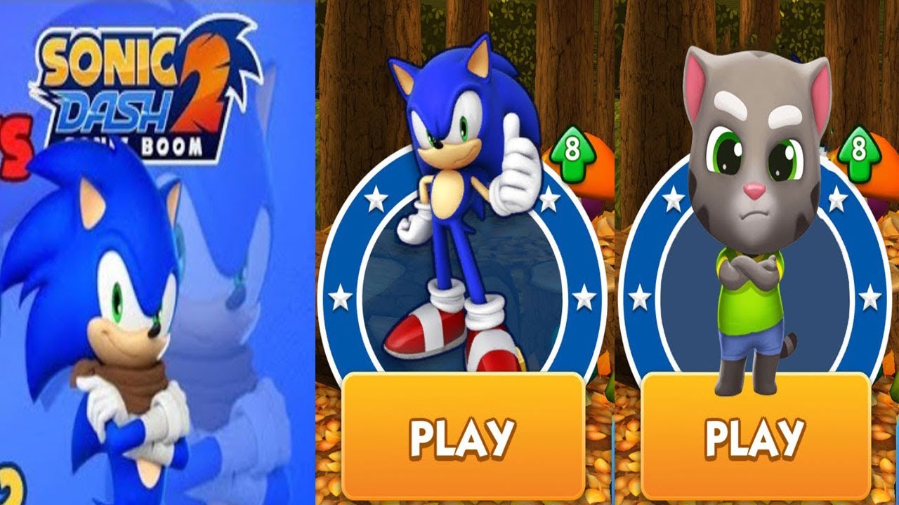 Sonic Dash Vs Sonic Dash 2 Vs Talking Tom Gold Run Gameplay - YouTube