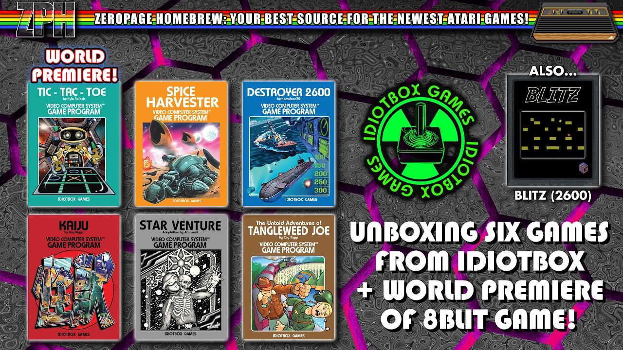 Idiotbox Games Unboxing Special! Six Atari 2600 Games plus World Premiere of Tic-Tac-Toe!