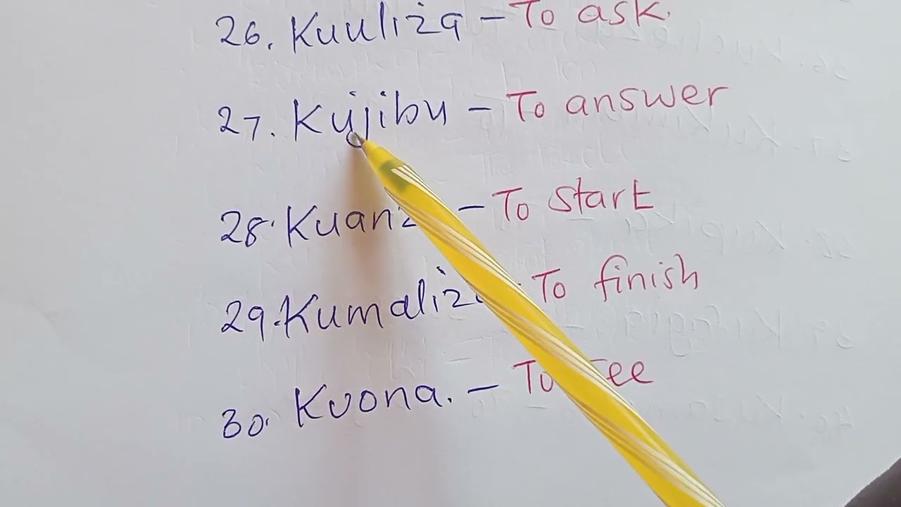 Basic Swahili verbs for Beginners 