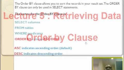 Oracle Order By clause تعليم أوراكل