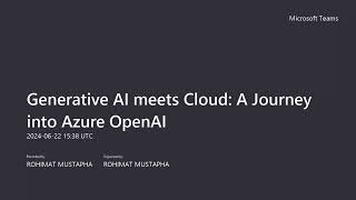 Generative AI meets Cloud: A Journey into Azure OpenAI