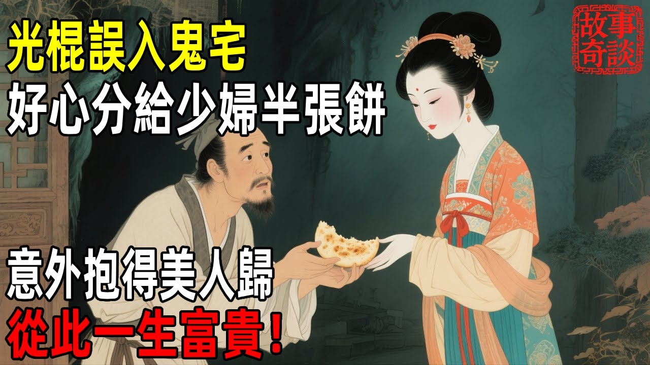光棍誤入鬼宅，好心分給少婦半張餅，意外抱得美人歸，從此一生富貴！「故事奇談」#故事#民间故事#故事会#民間故事#故事會#温馨故事#民间传统故事