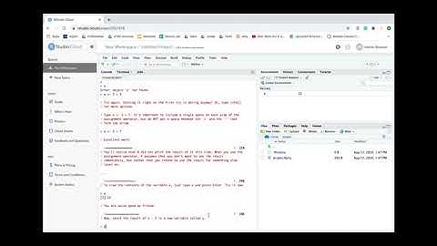 Exploring swirl tutorials in RStudio Cloud