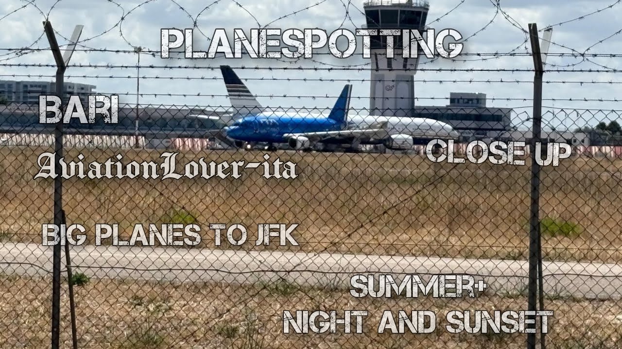 Planespotting in Bari/Bri/LIBD, Big planes to jfk and sunset spotting