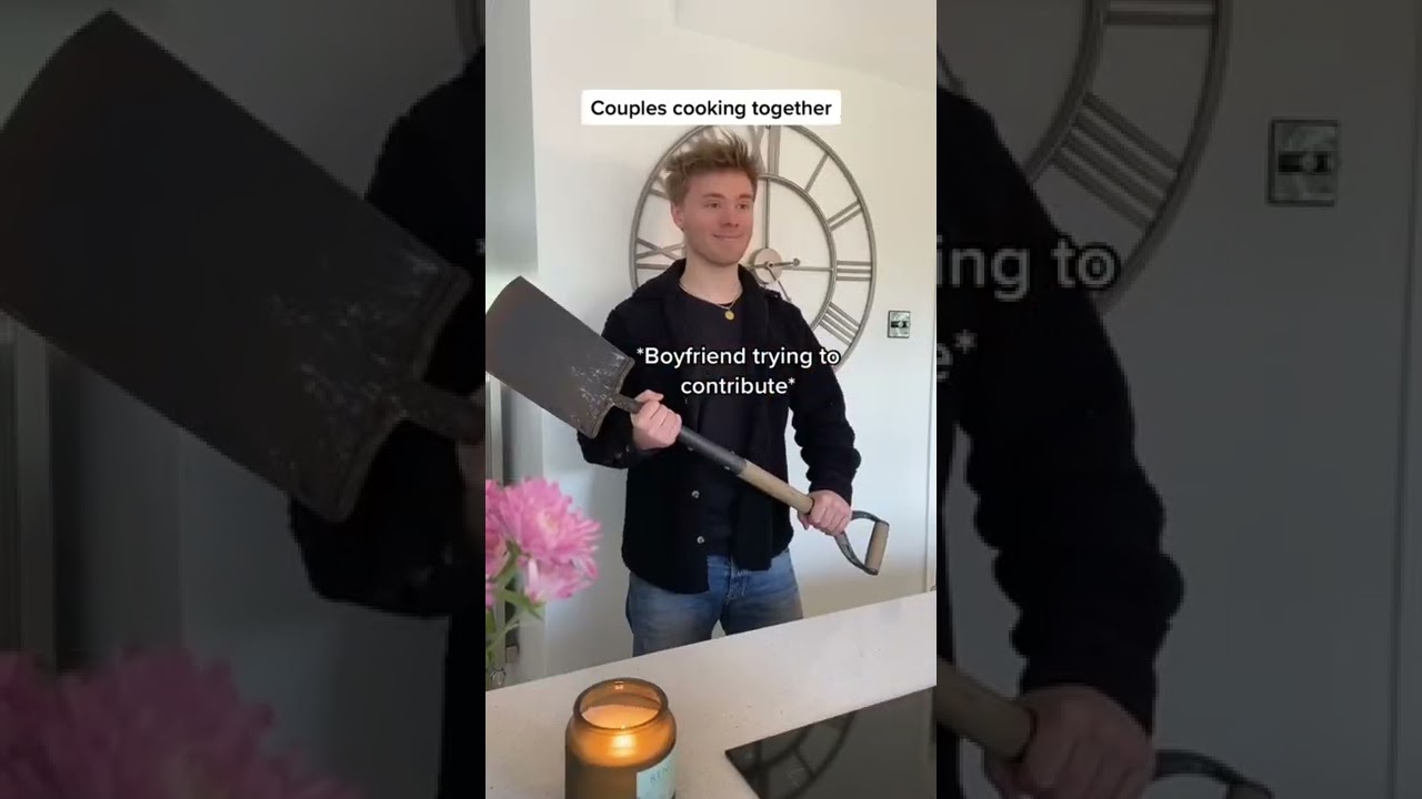 ⁣Couples cooking together #couple #short #funny #viral