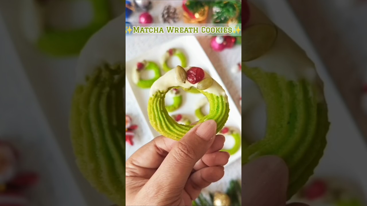 Matcha Wreath Cookies 🍪 