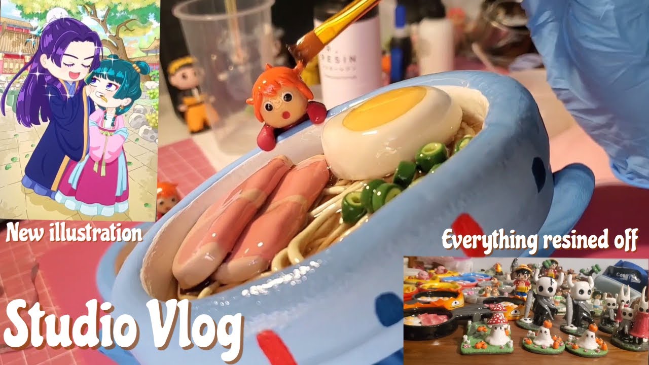 A productive studio Vlog as a clay artist and illustrator - YouTube