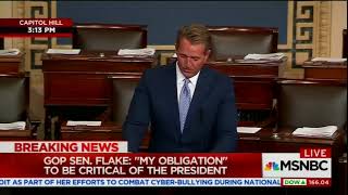 GOP Sen. Jeff Flake on Trump: 'I will not be complicit or silent.'