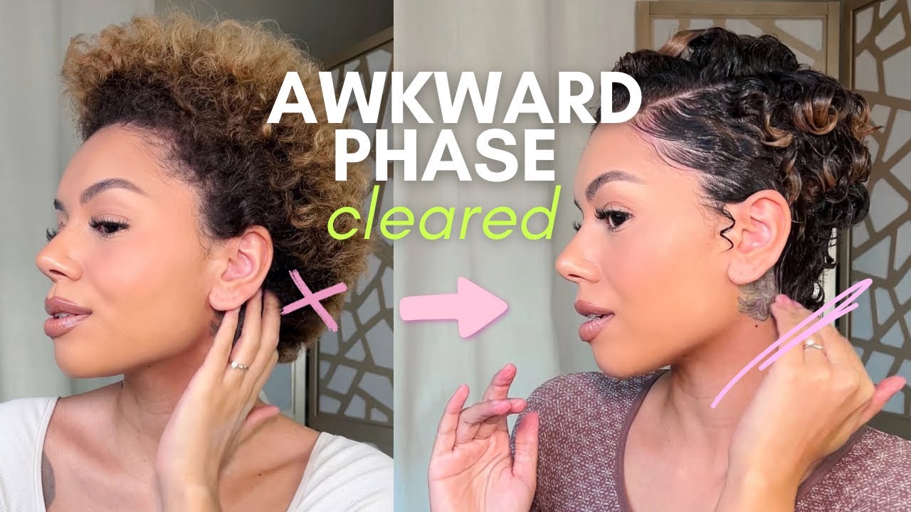 Curly pixie SHAPING TRIM & STYLE | 6 month growth check in hair vlog!