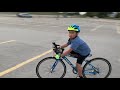 6yr old Lance Legstrong riding his TREK Discovery Channel Kids Road Bike for the first time