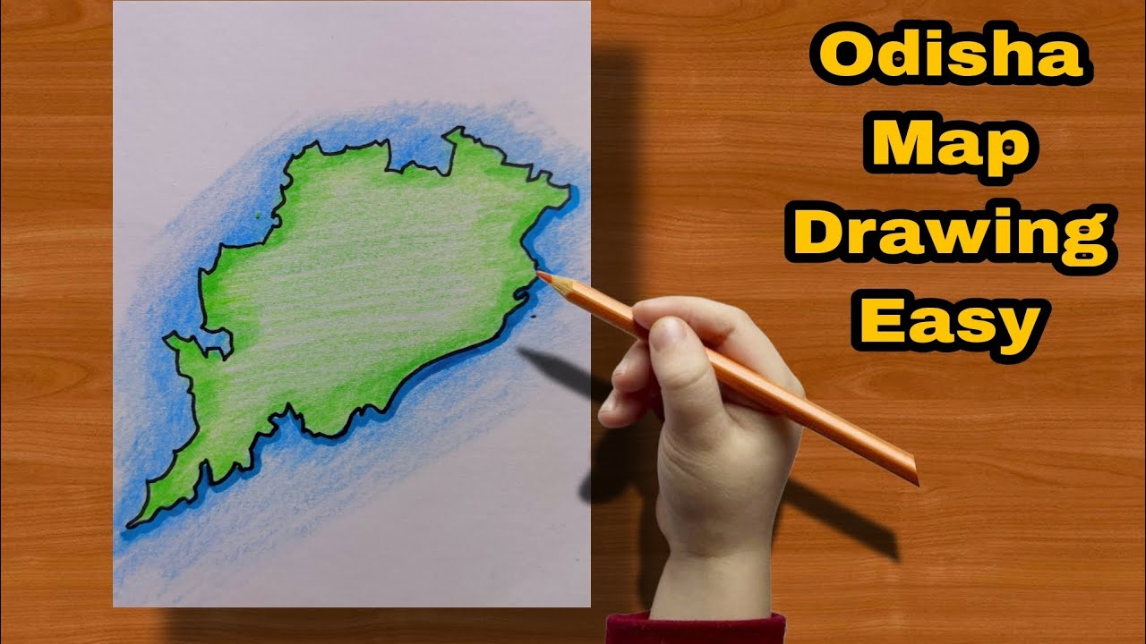 Odisha Map Drawing | Easy & Simple Map Drawing for Kids | Step by Step Tutorial"