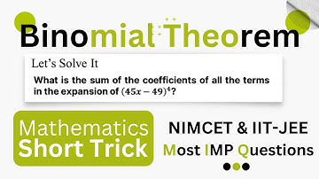Binomial Theorem | Short Trick | NIMCET & IIT-JEE Maths Formula | How to find n term | Class 11 & 12