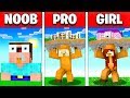 NOOB vs PRO vs GIRL FRIEND REALISTIC MINECRAFT STATUE HOUSE BUILD BATTLE! (Building Challenge)